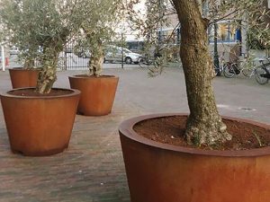 Tall Cylinder Garden Planter Corten Steel Buy Metal Online