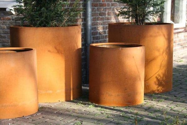 Cylinder Garden Planter In Corten Steel Buy Metal Online