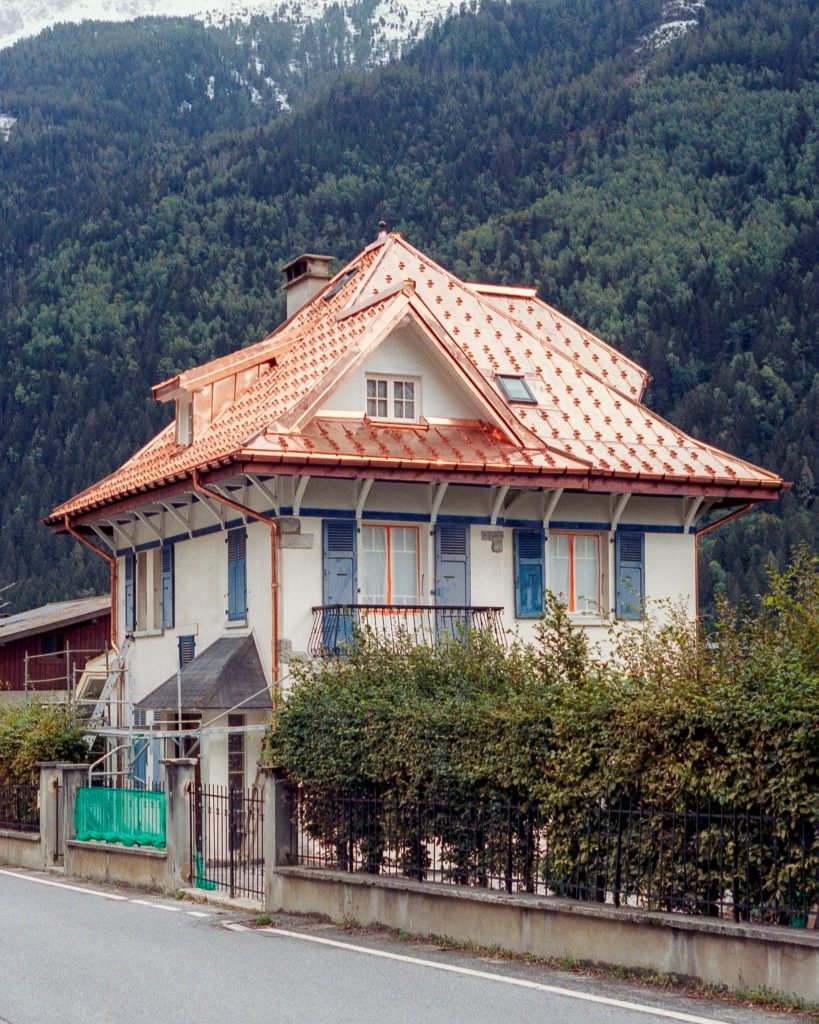 House with a new copper roof